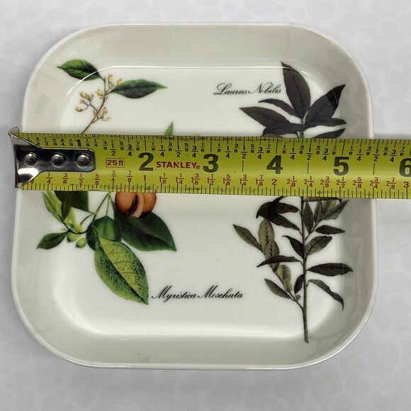 Mebel Melamine Square Plates Trays Myristica Moschata Plants Made In Italy - Picture 6 of 6
